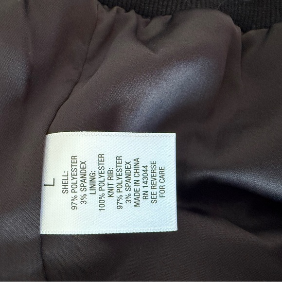 Roz & Ali Black Floral Embroidered Bomber Jacket | Size Large | Chic & Trendy - Picture 5 of 5